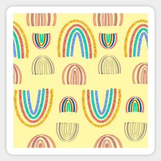 Boho Rainbows canary yellow Sticker